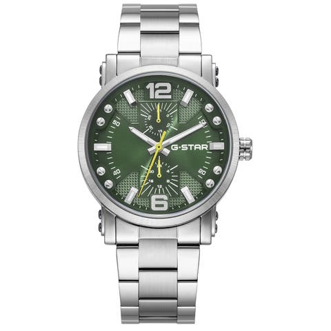 Rovic - 42mm, Olive Green Dial, Stainless Steel Bracelet Watch