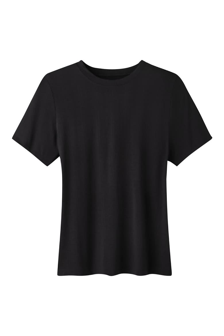 Featherweight Rib T-Shirt, Main, color, PURE BLACK
