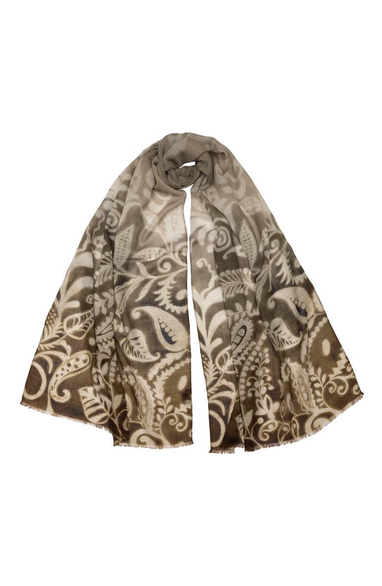 Elizabetta Garda - Wool Scarf, Main, color, Brown And Tan