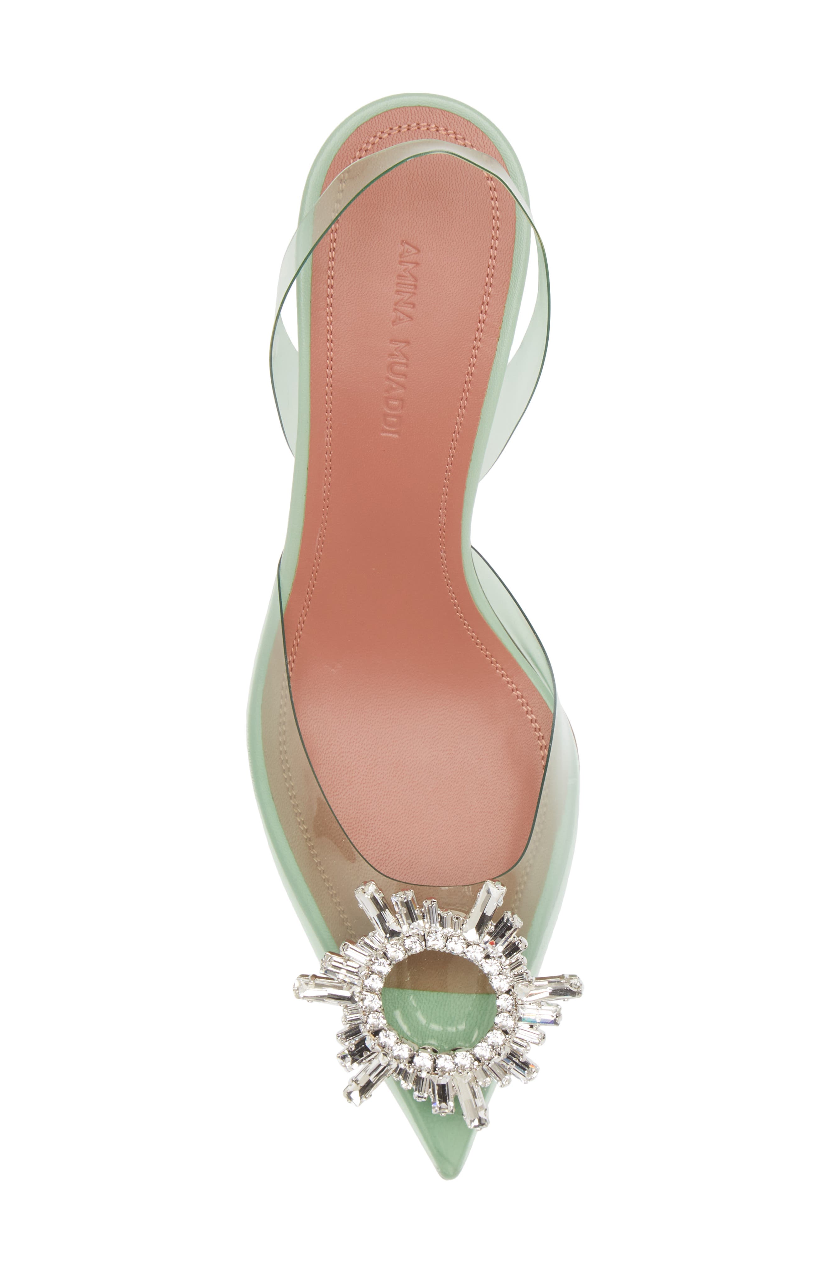 Begum Glass Pointed Toe Slingback Pump, Alternate, color, PVC MINT