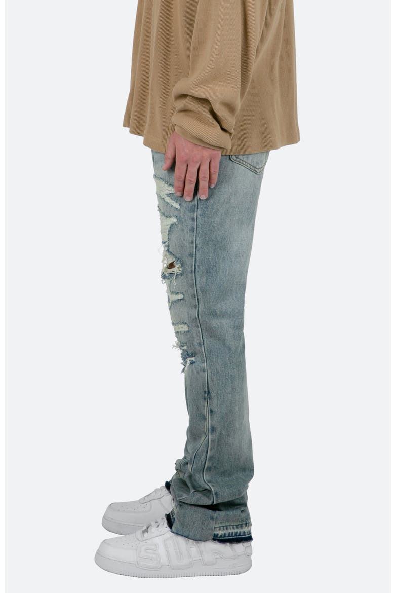 Distressed Flared Jeans, Alternate, color, BLUE