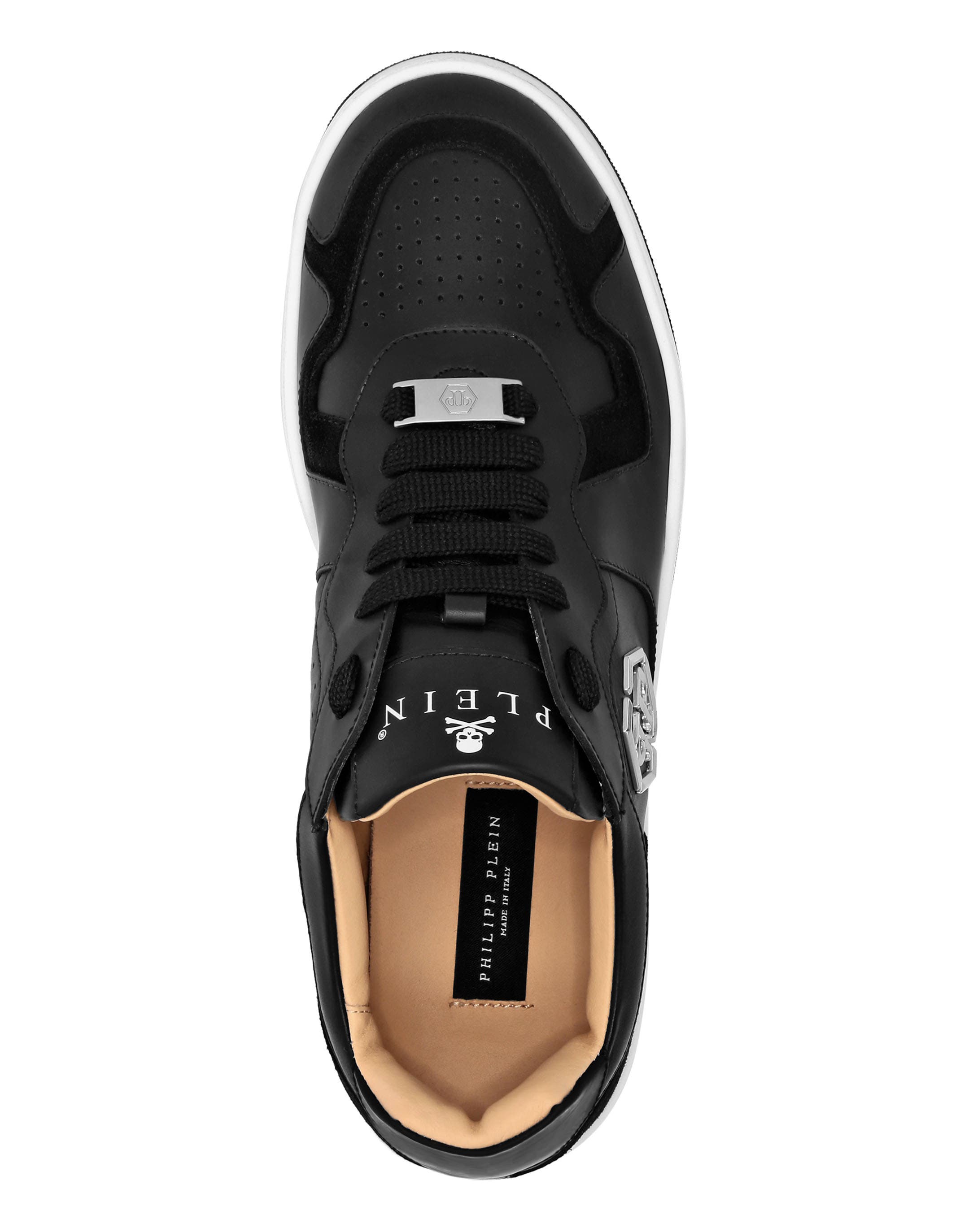 Mix Leather Lo-Top Sneakers Pp Hexagon Unisex, Alternate, color, black