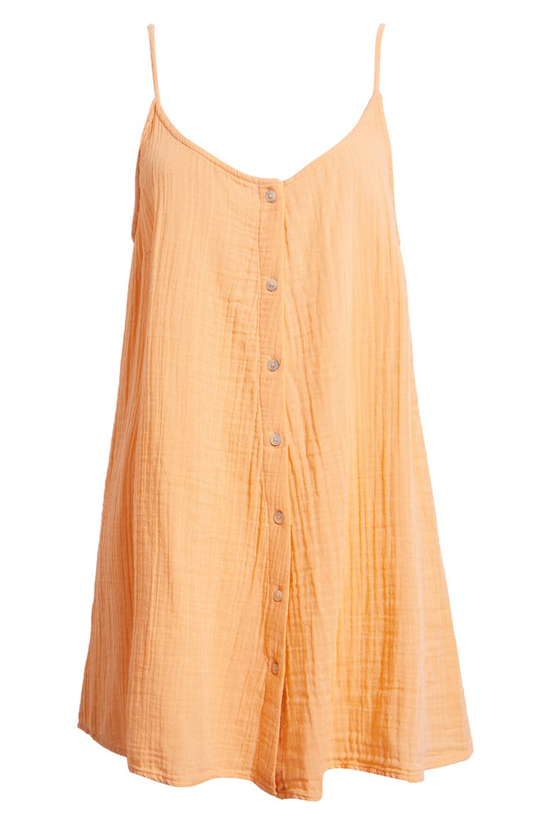 Premium Surf Cotton Gauze Minidress, Alternate, color, PAPAYA