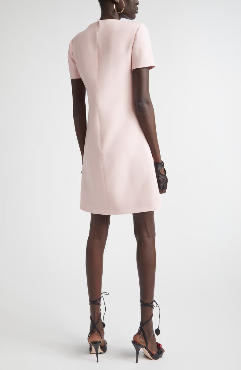 Valentino Bow Detail Solid Crepe Couture Minidress, Alternate, color, Rose