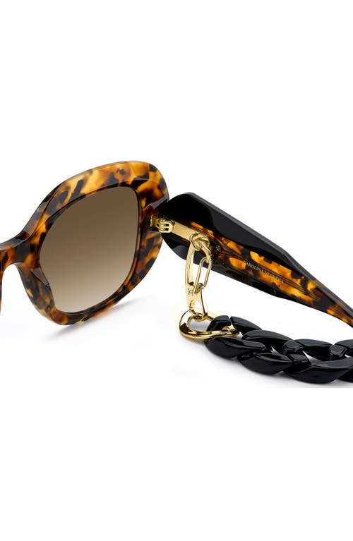 Carolina Herrera 53mm Gradient Rectangular Sunglasses With Removable Chain
