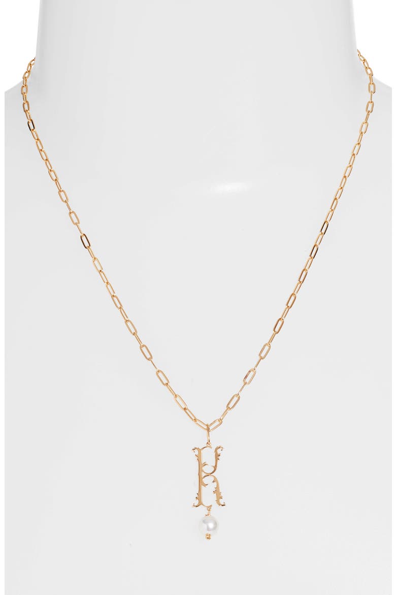 Initial Pendant Necklace, Alternate, color, GOLD/ PEARL-K