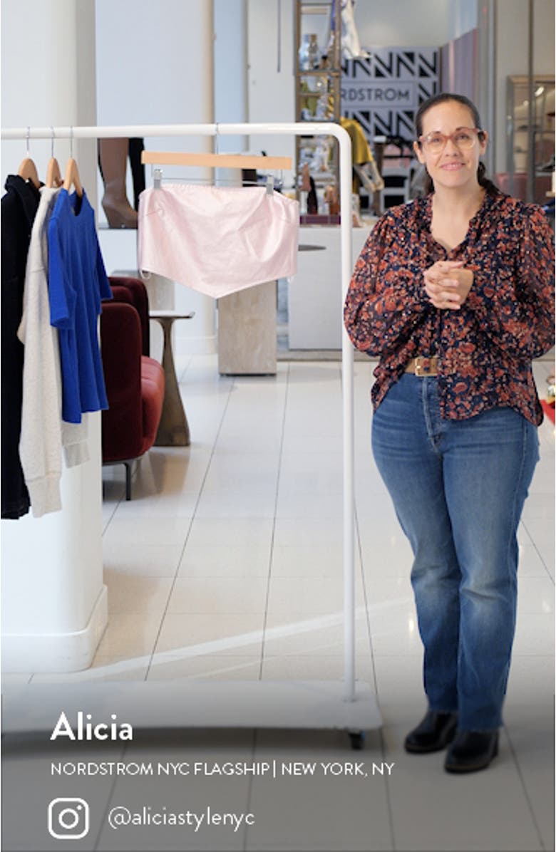 Marie Handkerchief Hem Strapless Crop Top, sales video thumbnail