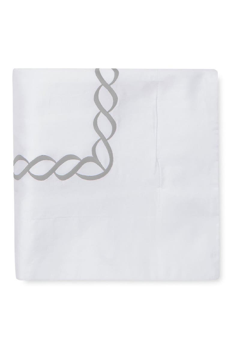 Embroidered Rope 600 Thread Count 100% Cotton 26" Square Pillow Sham - Set of 2, Alternate, color, GREY