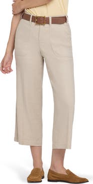 NYDJ Wide Leg Crop Linen Blend Pants