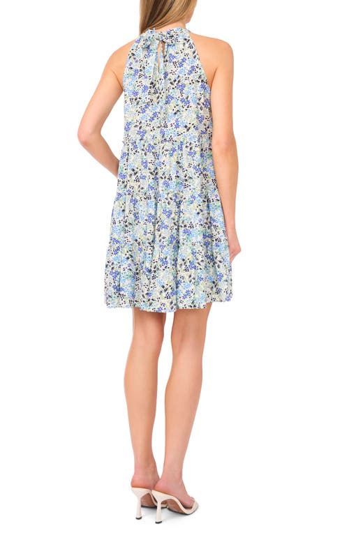 Cece Floral Sleeveless Minidress In Multi