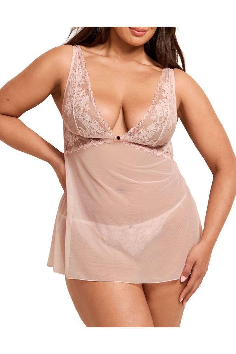 Nedda Babydoll Lingerie, Main, color, Light pink