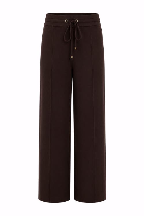 Exquise Drawstring Knitted Trousers In Brown