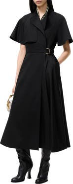 Burberry Wool Twill Wrap Dress