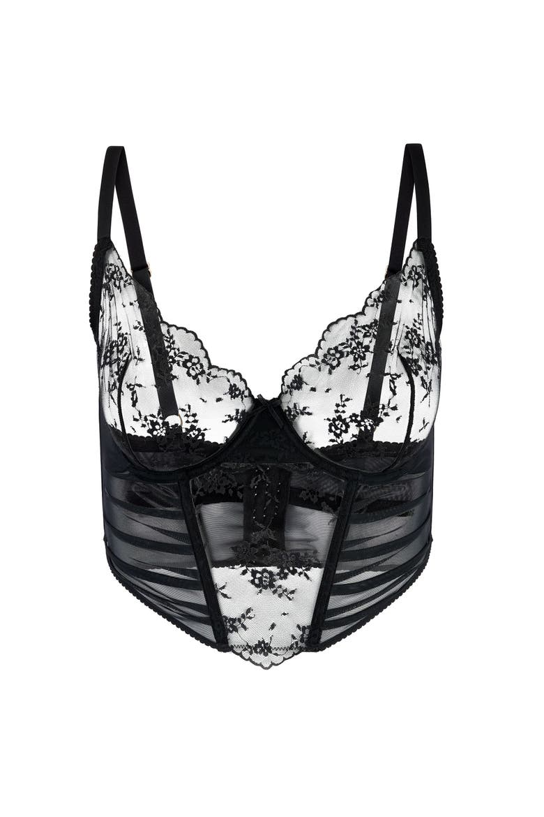 Avara Cropped Bustier, Alternate, color, Black