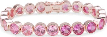 Bezel Set Pink CZ Bracelet