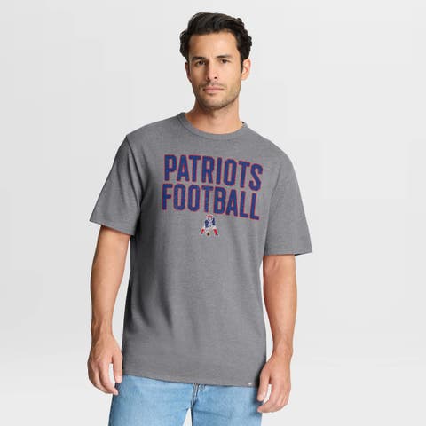 Men's Fanatics Heather Gray New England Patriots First Down Tribute Tri-Blend T-Shirt