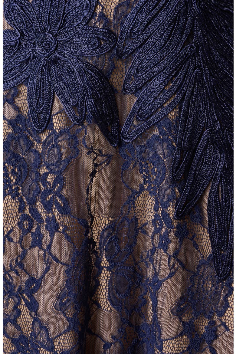 Soutache Lace Gown, Alternate, color, NAVY/ NUDE