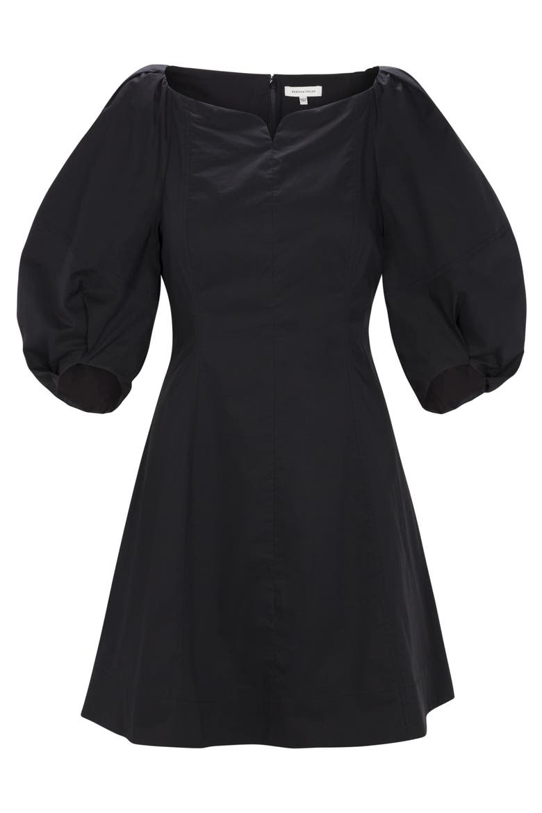 Isla Poplin Mini Dress, Alternate, color, Black