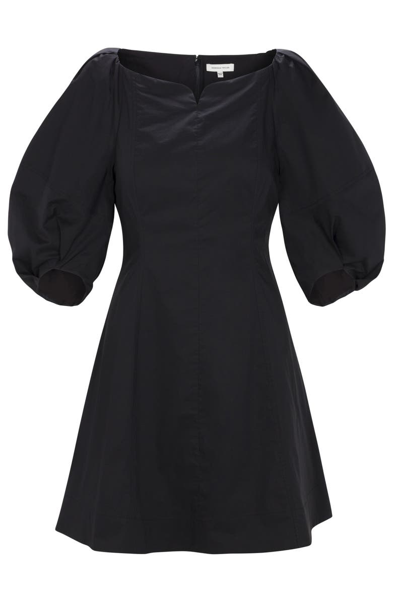 Rebecca Taylor Isla Poplin Mini Dress, Alternate, color, Black