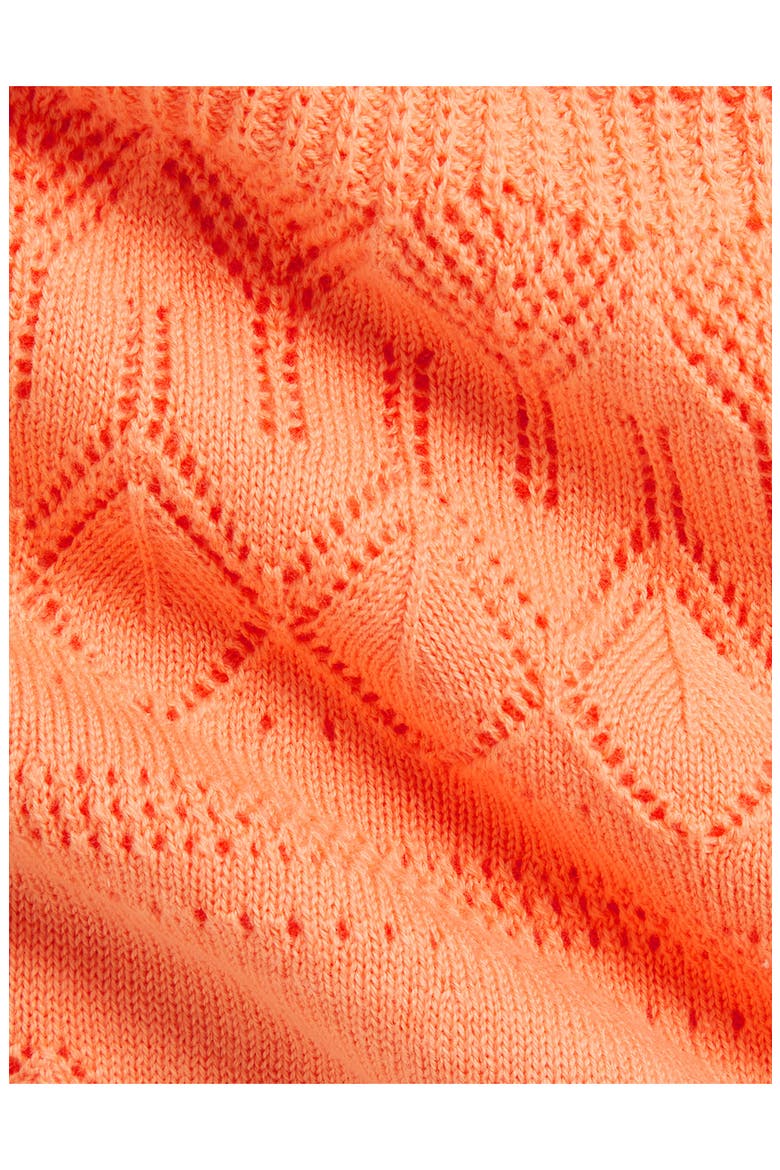 Ruffle Cotton Pointelle Sweater Dress, Alternate, color, POPPY