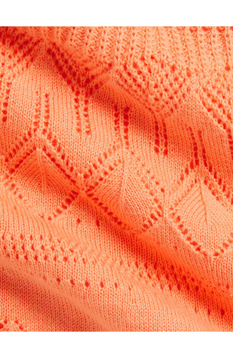 Ralph Lauren Ruffle Cotton Pointelle Sweater Dress, Alternate, color, Poppy