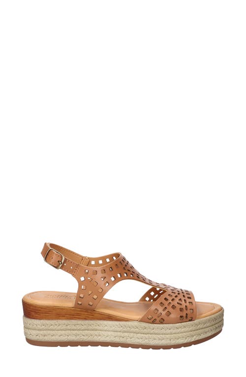 Bella Vita Ann-italy Perforated Wedge Sandal In Brown Italian Leather