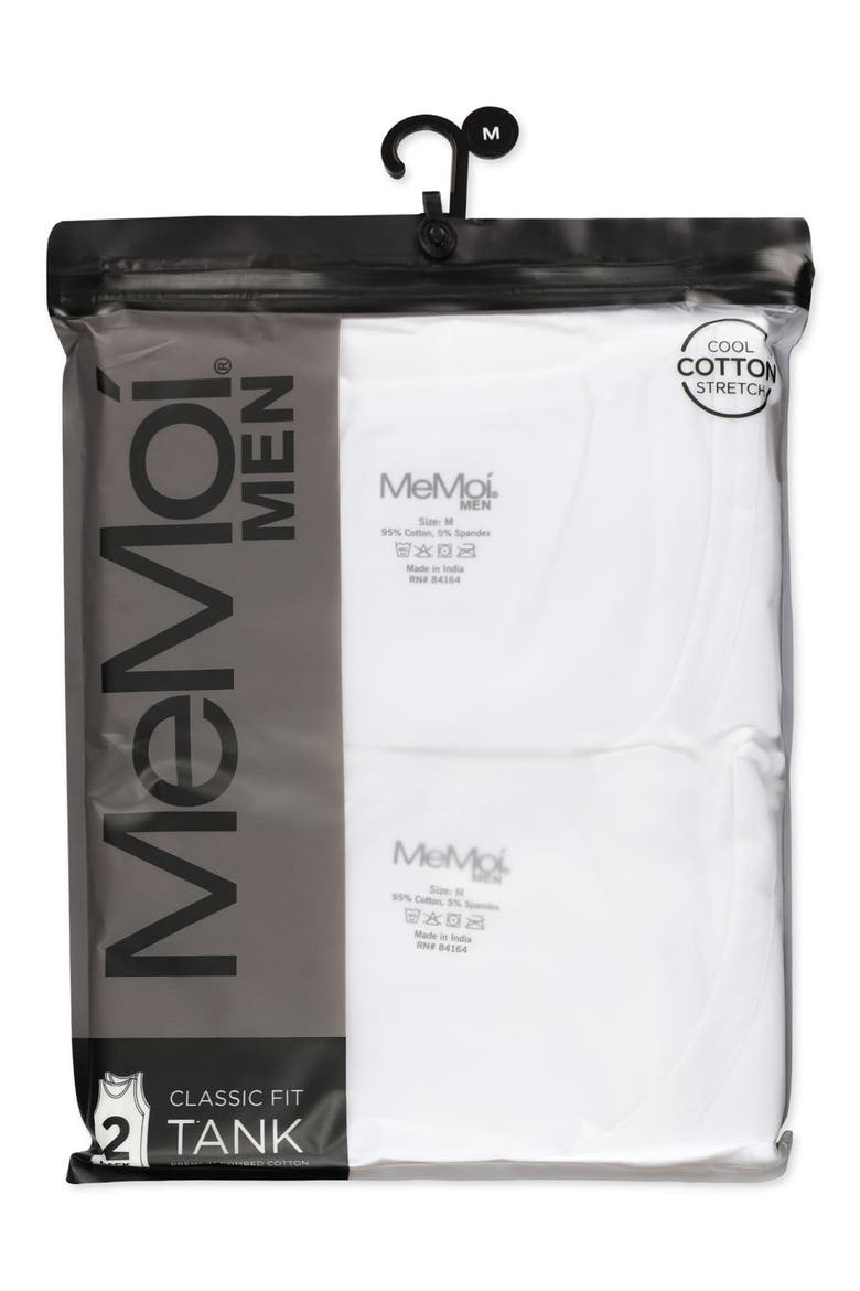 2-Pack Cool Stretch Cotton Tanks, Alternate, color, WHITE