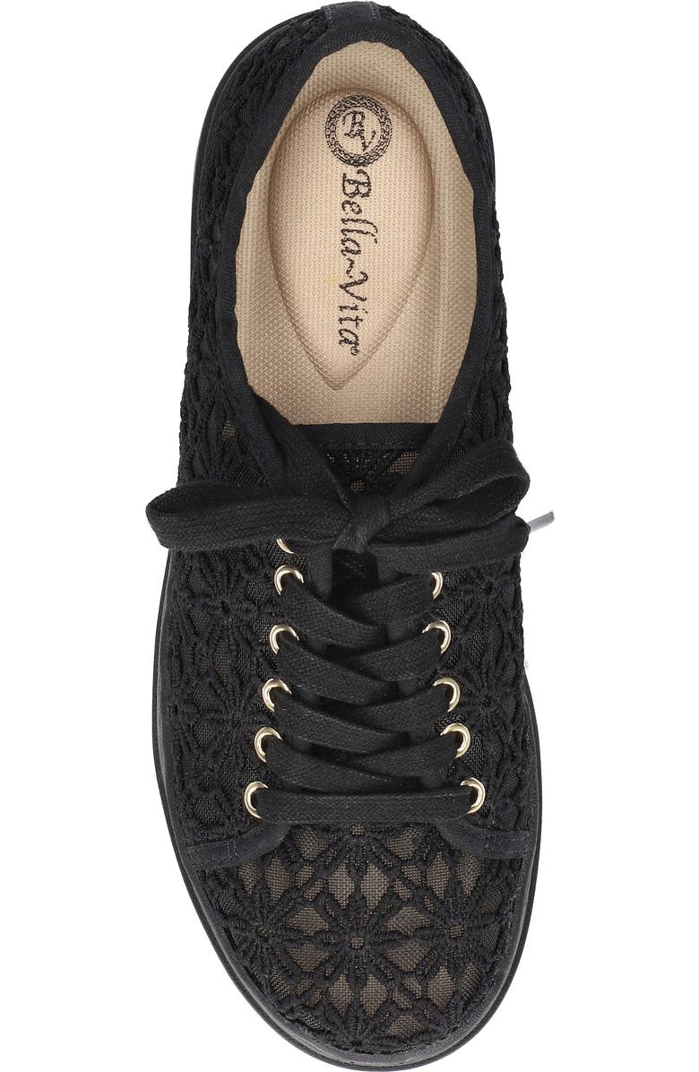 Bella Vita Abagale Lace Platform Sneaker, Alternate, color, Black Flower Embroidery Mesh
