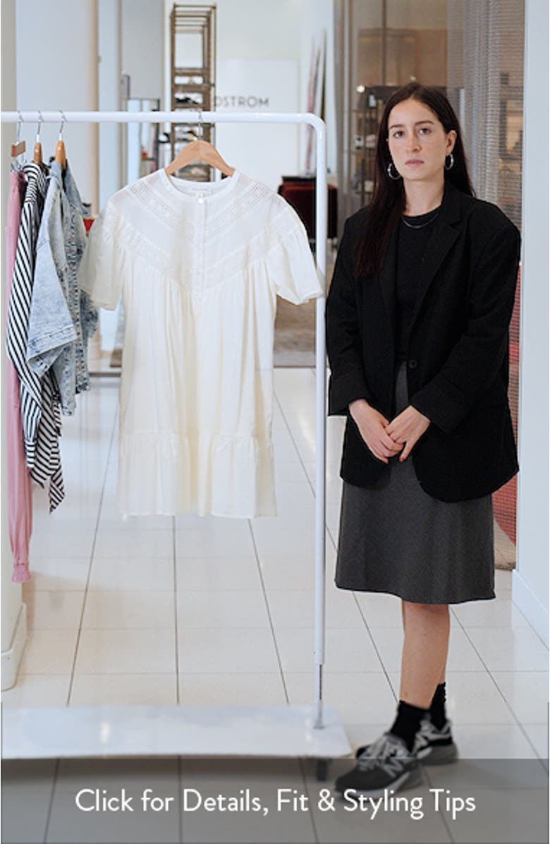 Lace Yoke Cotton Shift Dress, sales video thumbnail