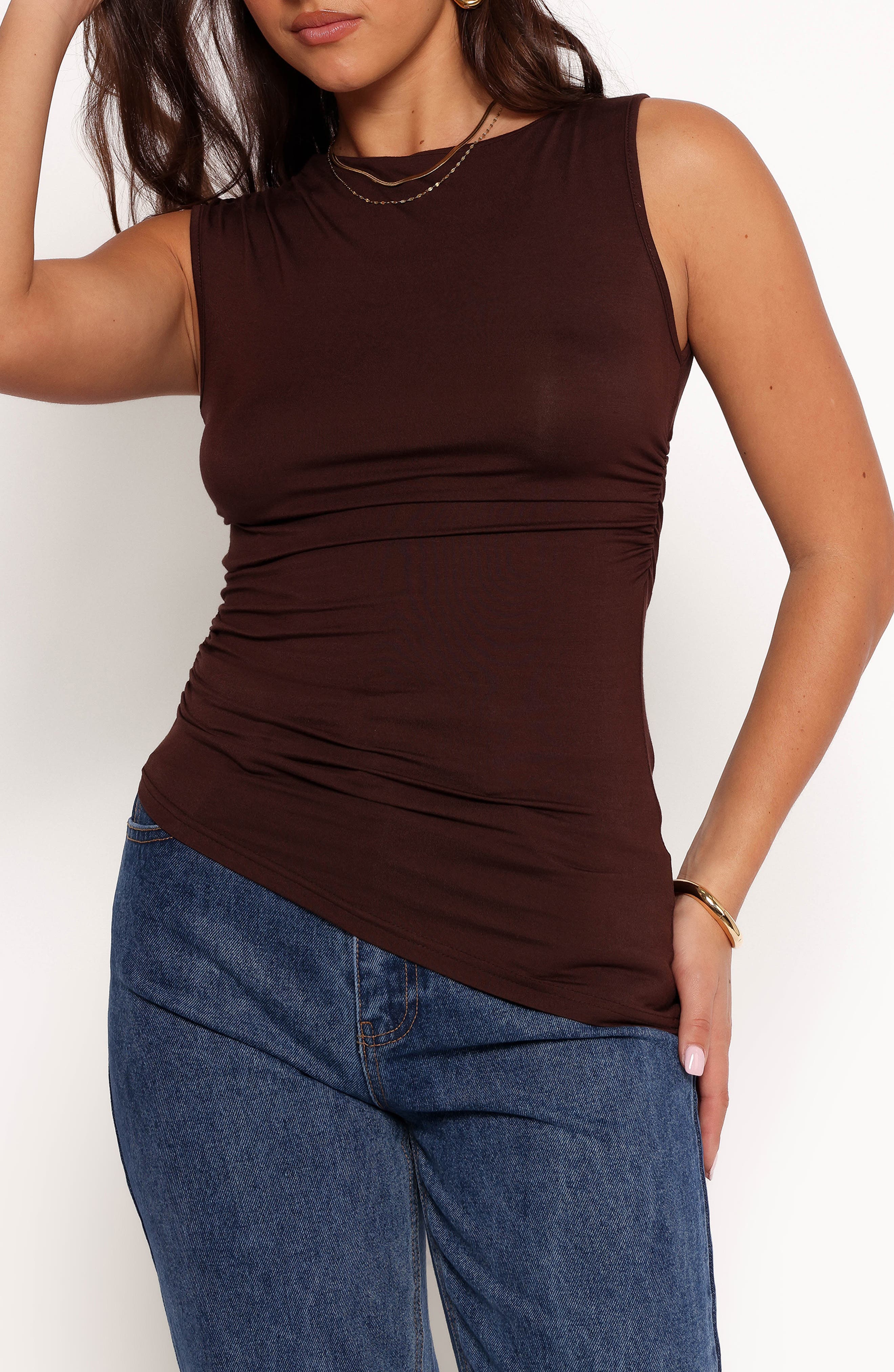 Petal & Pup Romy Ruched Asymmetric Tank
