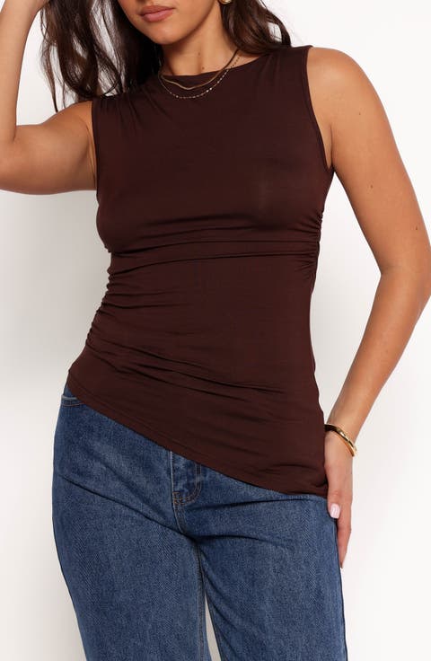 Romy Ruched Asymmetric Tank