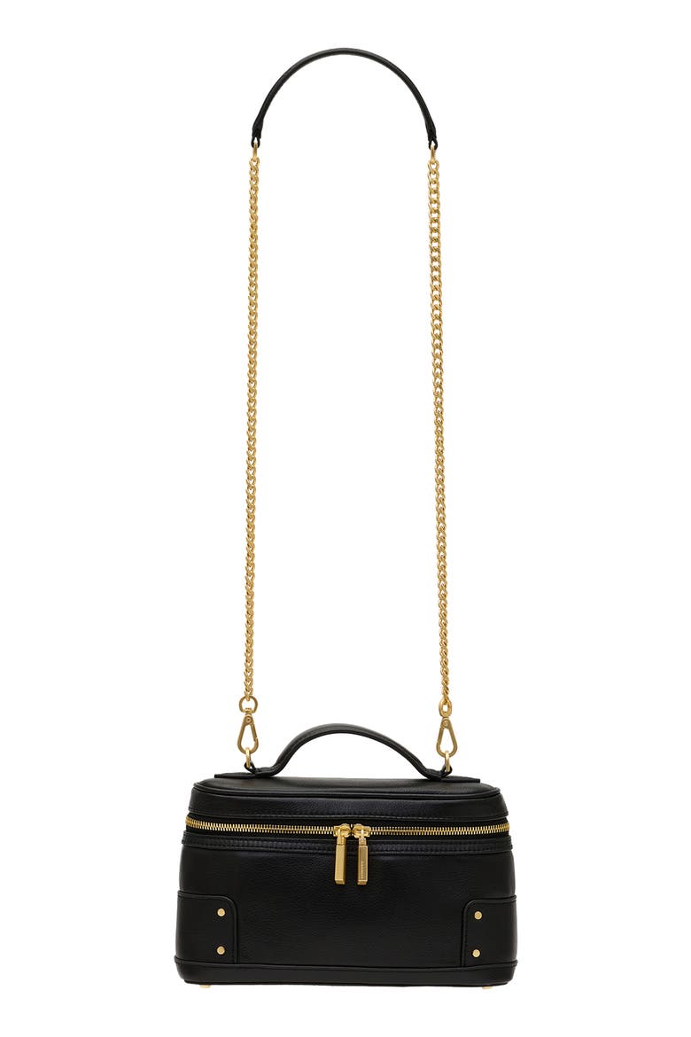 Vanna Leather Case, Alternate, color, BLACK/ BRUSHED GOLD