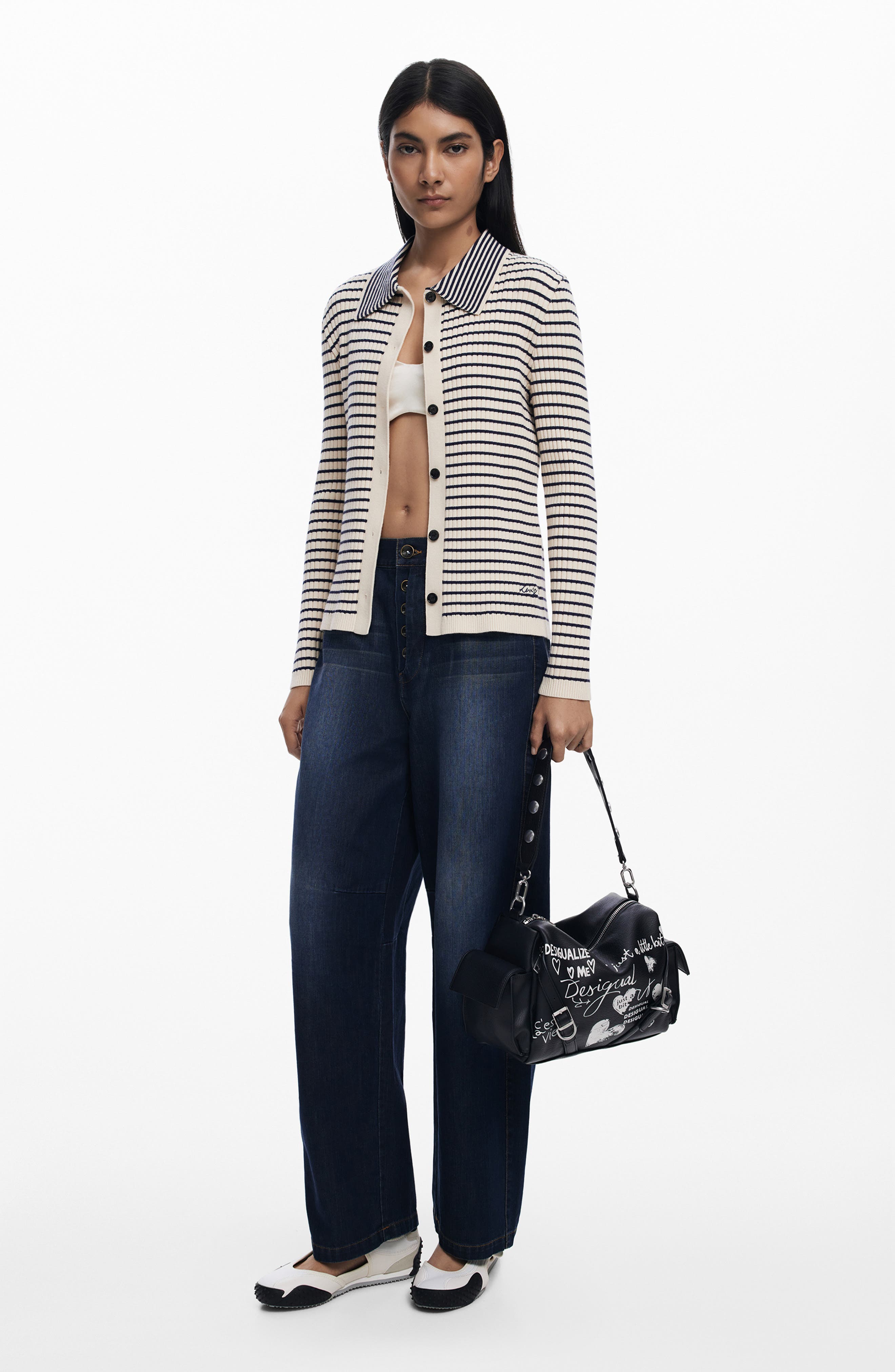 Desigual Faux Leather Shoulder Bag, Alternate, color, Black