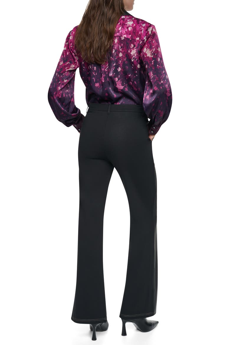 Faux Leather Straight Leg Pants, Alternate, color, BLACK
