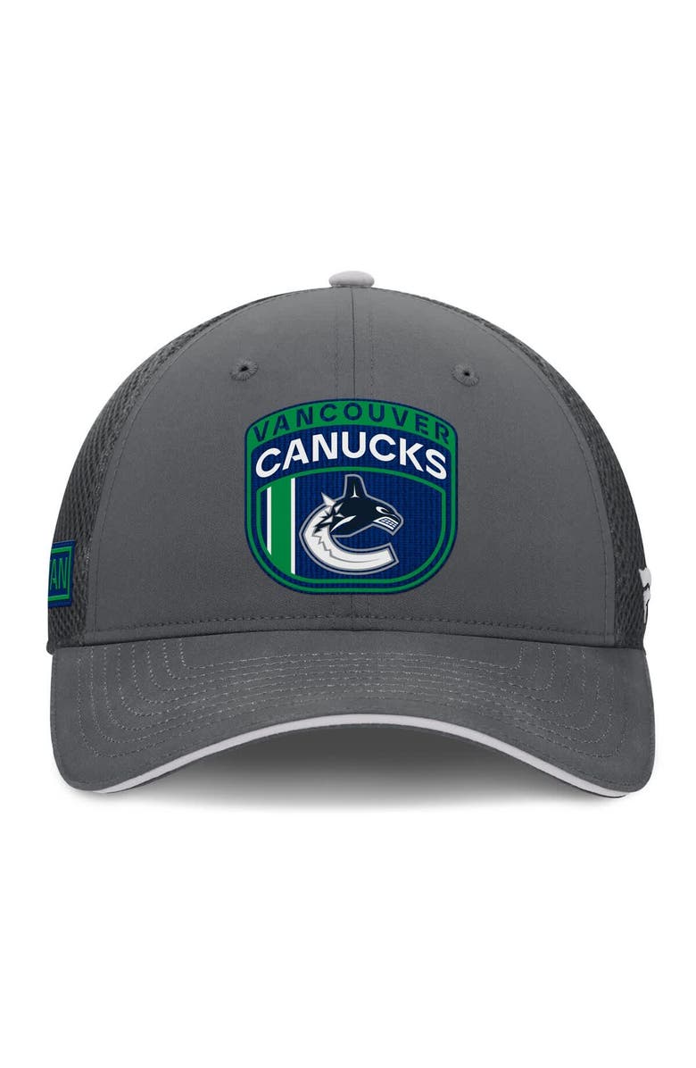 FANATICS Men's Fanatics Gray Vancouver Canucks Authentic Pro Home Ice Trucker Adjustable Hat, Alternate, color,