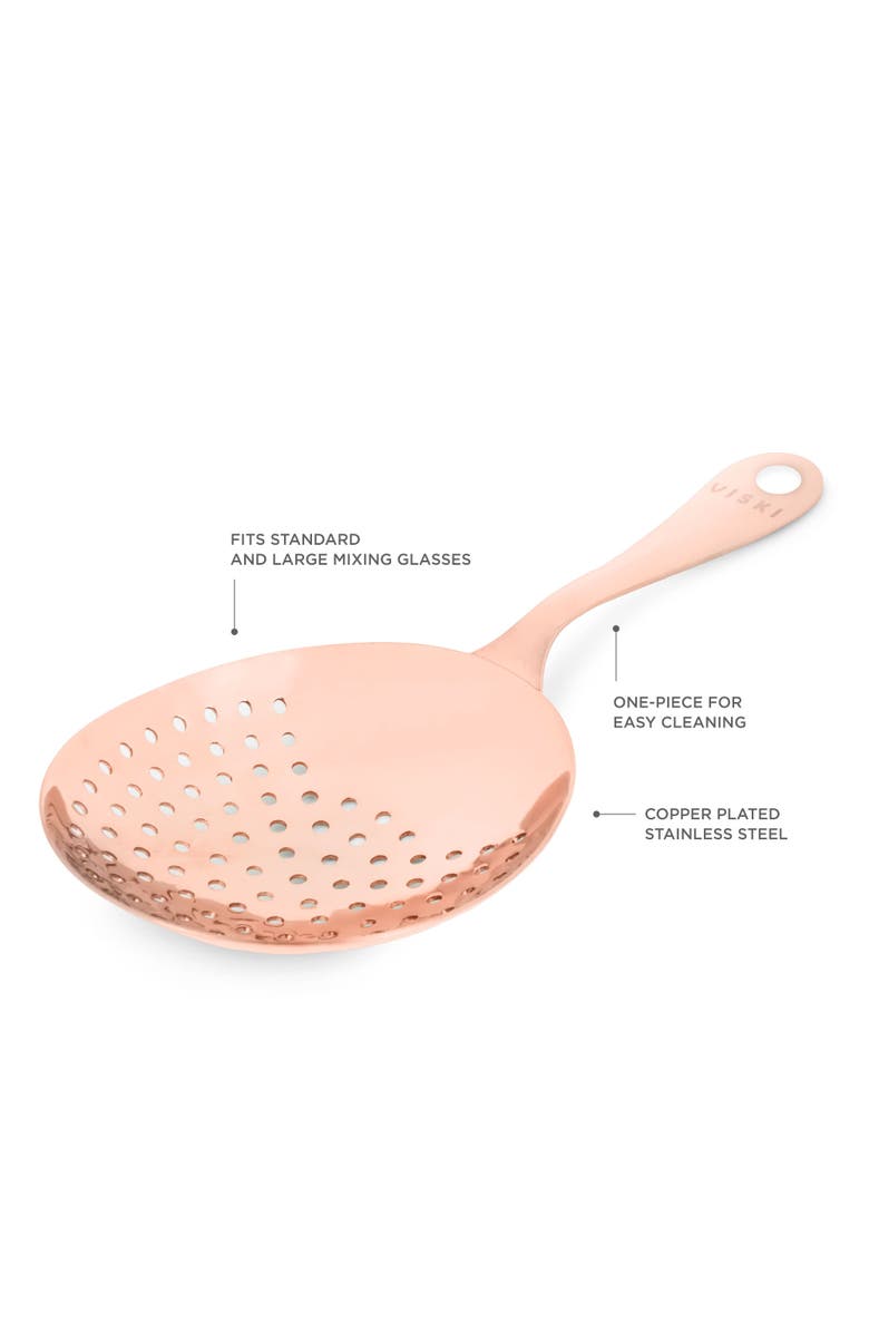 Viski Summit Julep Strainer, Alternate, color, Copper