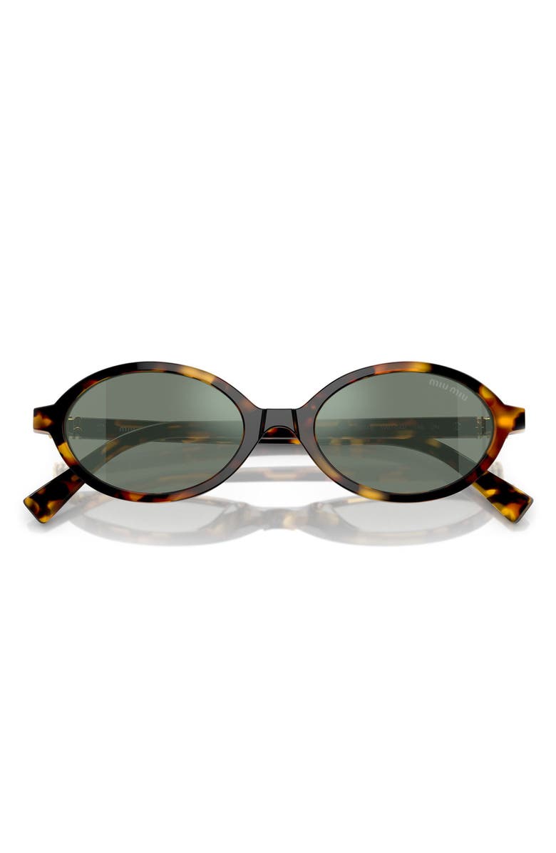 Miu Miu 50mm Oval Sunglasses, Alternate, color, Honey Havana / Green