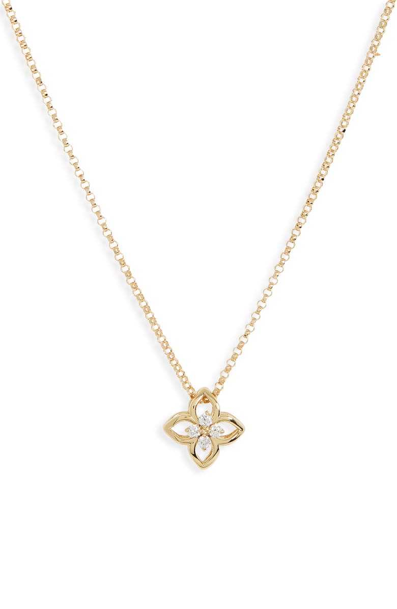 Roberto Coin Small Venetian Princess Diamond Pendant Necklace, Main, color, 