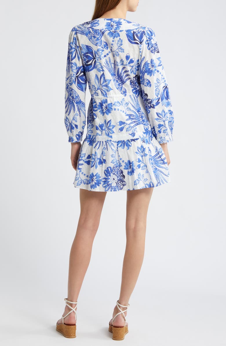 FARM Rio Flowerful Birds Print Long Sleeve Cotton Minidress, Alternate, color, 