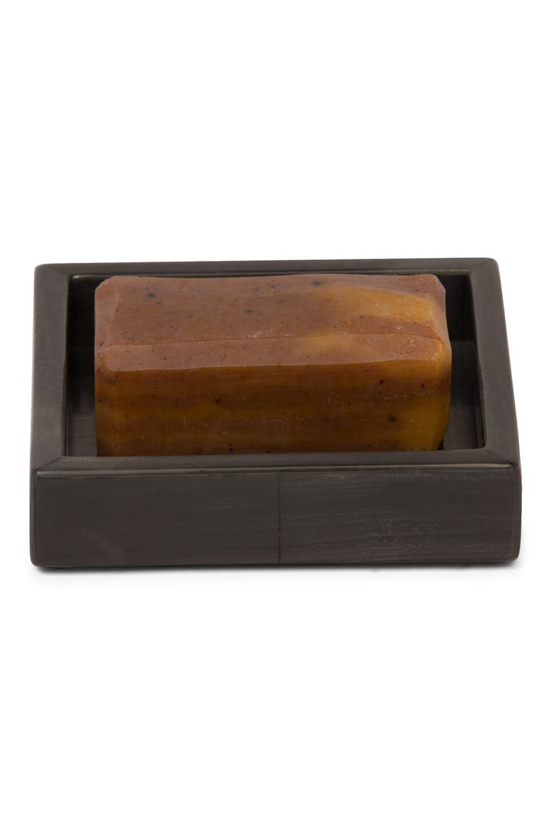 Arles Faux Horn Soap Dish, Main, color, DARK