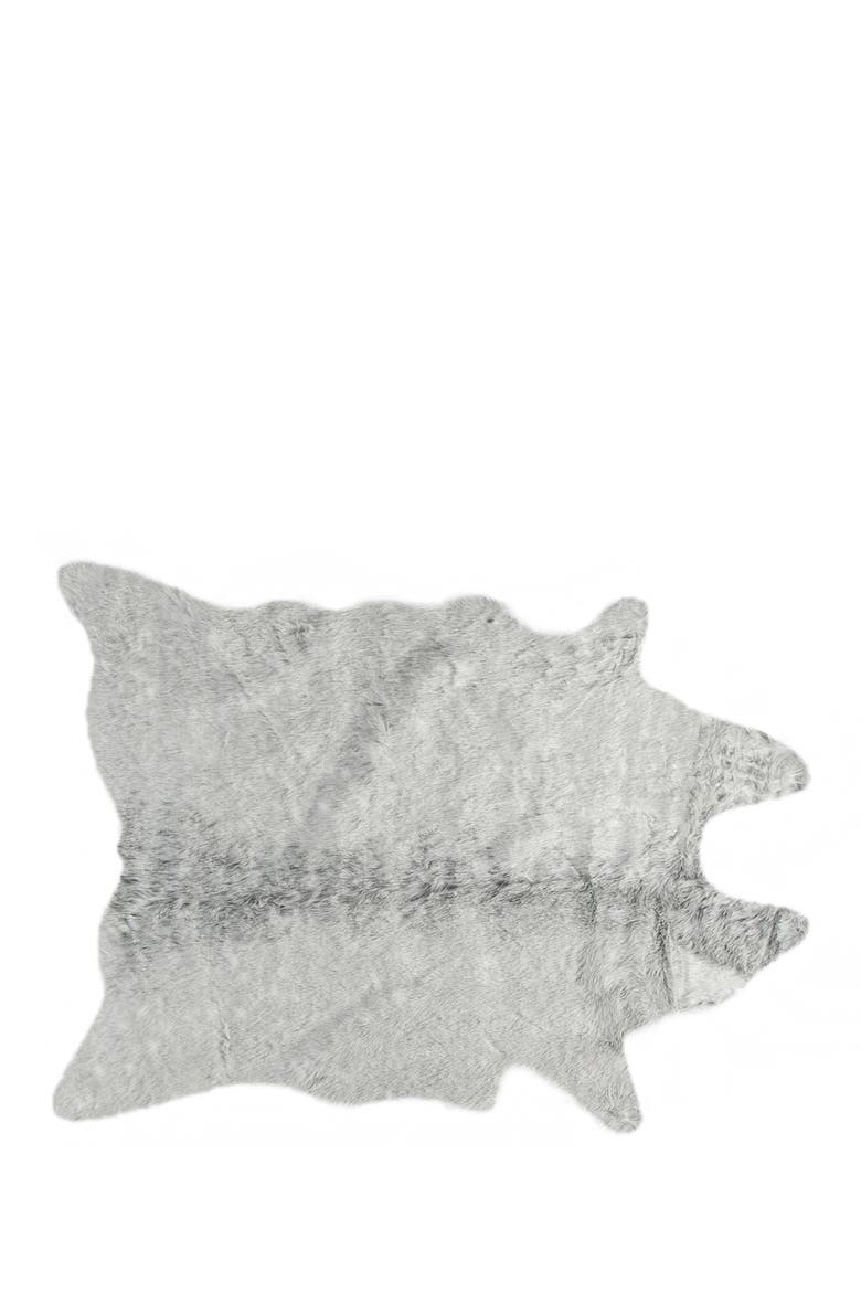 Grey Faux Cowhide Rug - 4.25 ft x 5ft, Main, color, GREY
