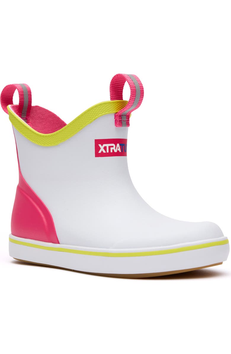 XTRATUF Waterproof Deck Boot, Main, color, White Multi/Pink