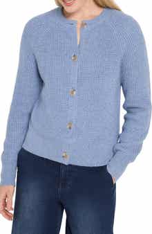 Waffle Stitch Cotton Blend Cardigan