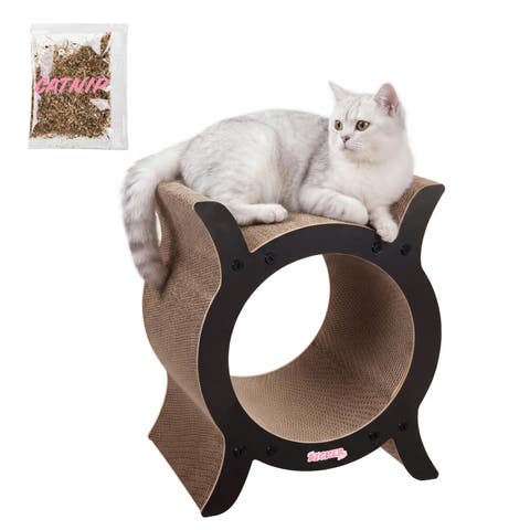 Nyan Modern Cardboard Tunnel Cat Scratcher with Catnip