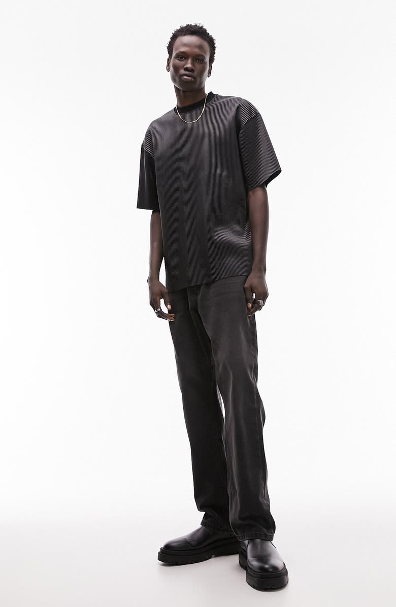 Topman Oversize Stripe T-Shirt, Alternate, color, Black