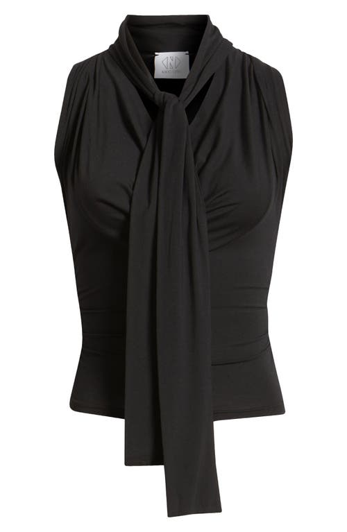 Nikki Lund Rani Ruched Tie Neck Sleeveless Top
