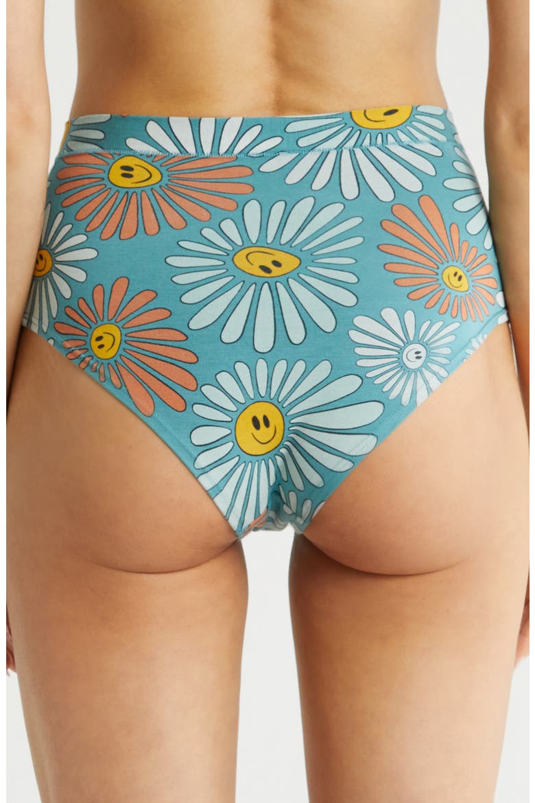 FeelFree High Waist Briefs, Alternate, color, DISCO DAISIES