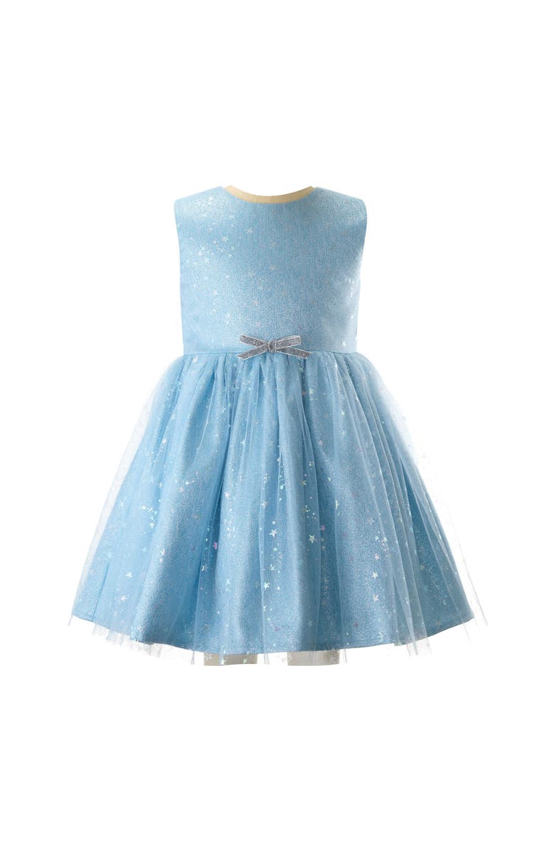 Rachel Riley Sparkle Star Tulle Dress, Main, color, Blue