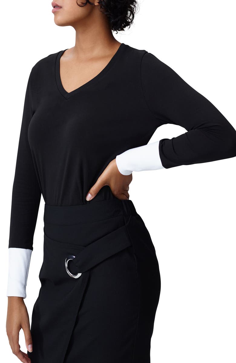 Universal Standard Rhine Colorblock Cuff Top, Alternate, color,