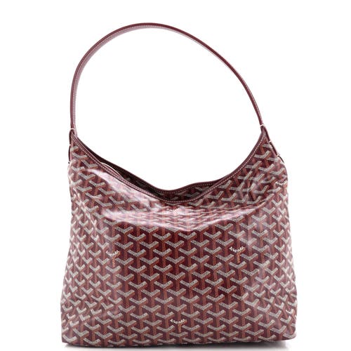 Pre-owned Goyard  Goyard Boheme Hobo Coated Canvas In Red